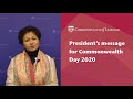 President&#39;s message for Commonwealth Day 2020