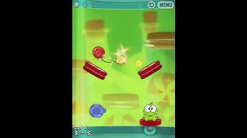Cut the Rope Experiments 3-5 Walkthrough Sticky Steps