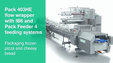 Doboy Pack 403 HE Horizontal Flow Wrapper Packaging Frozen Pizza and Cheesy Bread