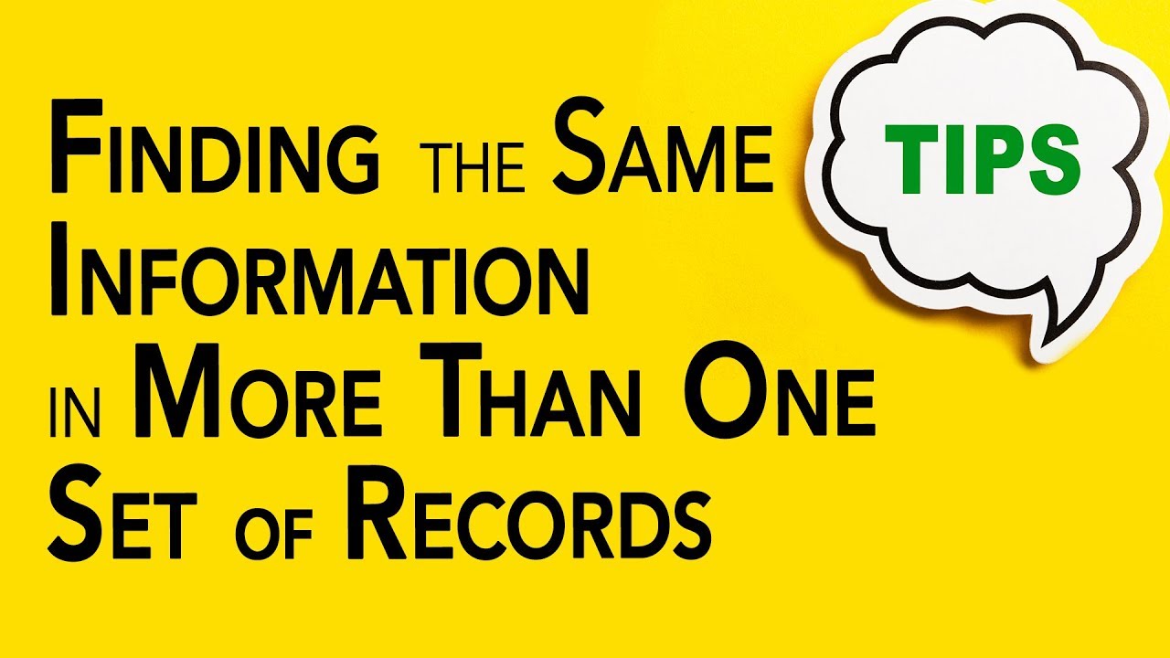Genealogy Clips #34 | Finding Same Information in More Than One Set of Records