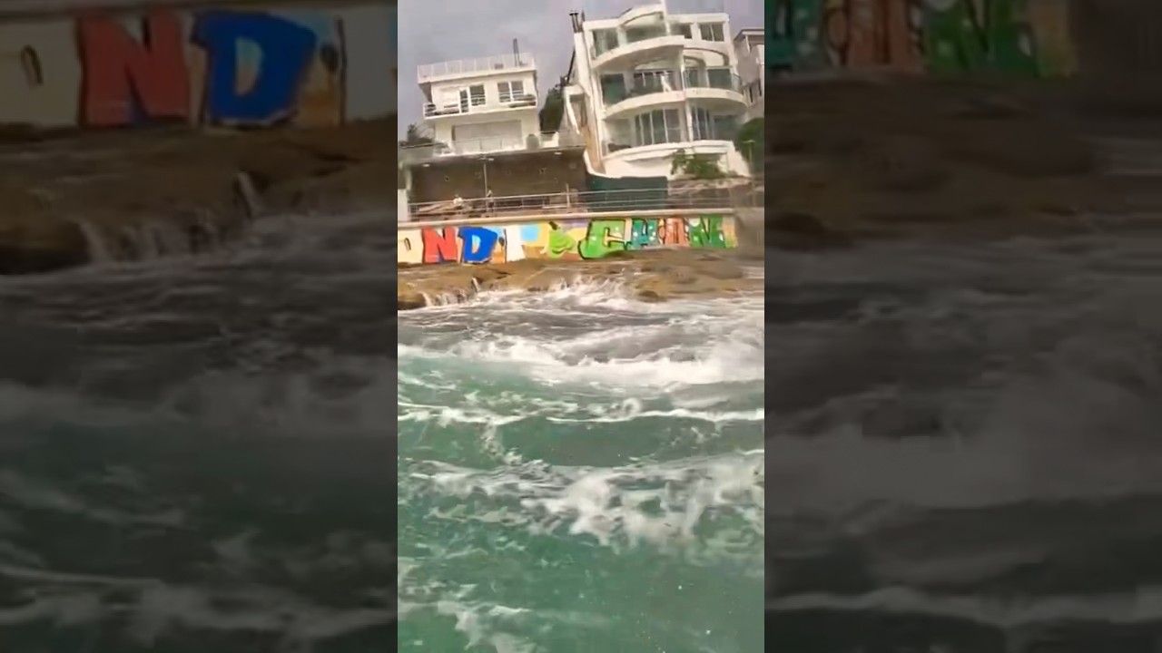 GOING VERY CLOSE TO ROCKS IN HUGE RIP ON CRAZY BONDI DAY. #shorts - YouTube