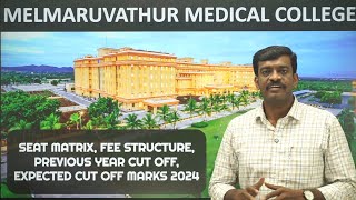 Melmaruvathur Adhiparasakthi Medical College Expected Cut Off Marks - Previous Year Cur Off 2023