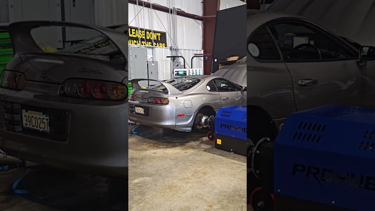 Stock  2jzgte JDM Supra on the Dyno. Cat back hks hipower exhaust 