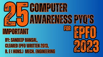 UPSC EPFO APFC 2023| COMPUTER AWARENESS PYQ