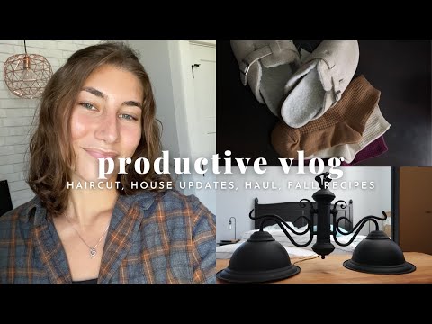PRODUCTIVE VLOG // short haircut, house updates and DIYs, Birkenstock dupes, haul, fall recipes