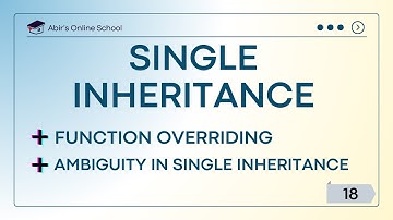 Online School- | Single Inheritance | Function Overriding | Ambiguity | Lecture-18 |Bangla Tutorial|