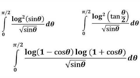 ∫ θ from 0 to π/2 of log(1-cos θ) log(1+cos θ)/ √ sin θ