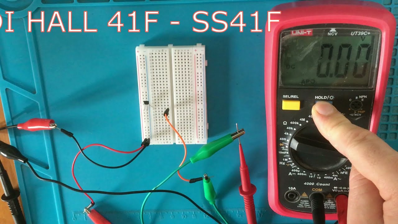 Testare funzionamento sensore di Hall SS41F - 41F Test operation.