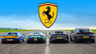 Career Overview Ferrari Purosangue v 812 v SF90 v 296 GTB : DRAG RACE