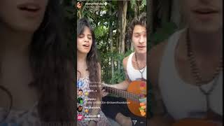 Shawn Mendes & Camila Cabello singing "Kiss Me" by Ed Sheeran on instagram live