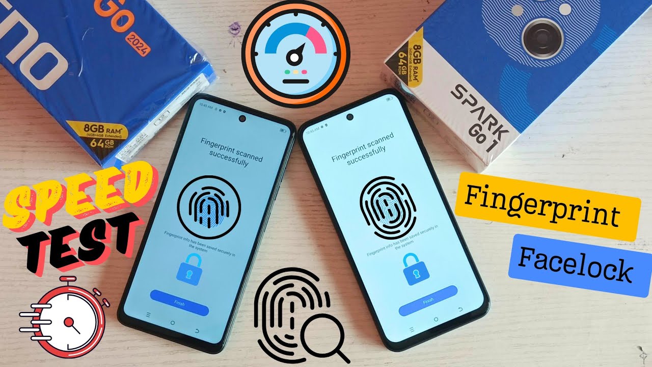 Tecno Spark Go 1 Fingerprint Scanner vs Facelock Comparison Tecno Go 2024 | Tecno Speed test 🔥