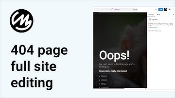WordPress 404 page full site editing
