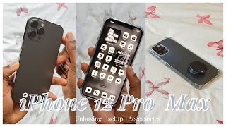 iPhone 12 Pro Max (Graphite, 512gb) unboxing, setup    Accessories 2022 💫