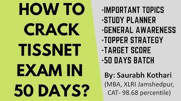 How to crack TISSNET exam in 50 days? Important topics, daily study planner, Exam cutoff, time table