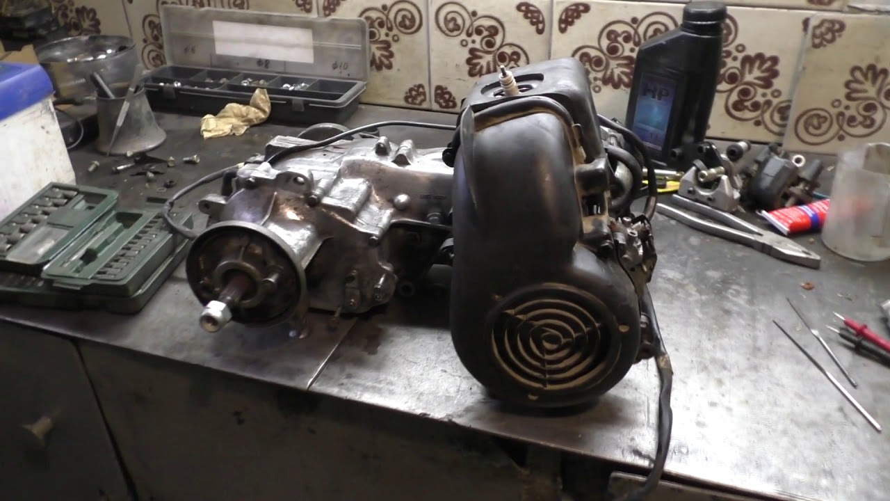 Сборка двигателя Honda Gyro часть 1 YouTube