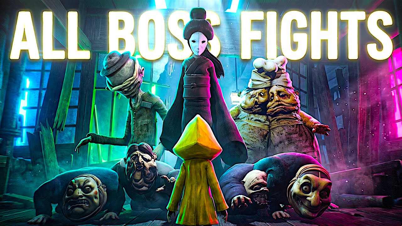 Little Nigtmares - All Boss Fights + Ending | 4K |