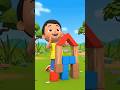 Kids boy making wooden house