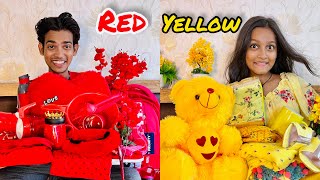 Shopping Only Red and Yellow Things In 10 minutes Challenge || aman dancer real