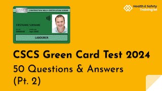 CSCS Green Card Mock Test 2024 | 50 More Questions & Answers