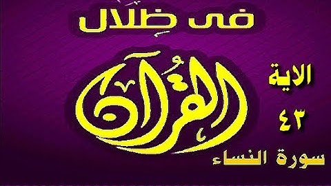 في ظلال القران  - سورة النساء ( الاية 43 ) 1