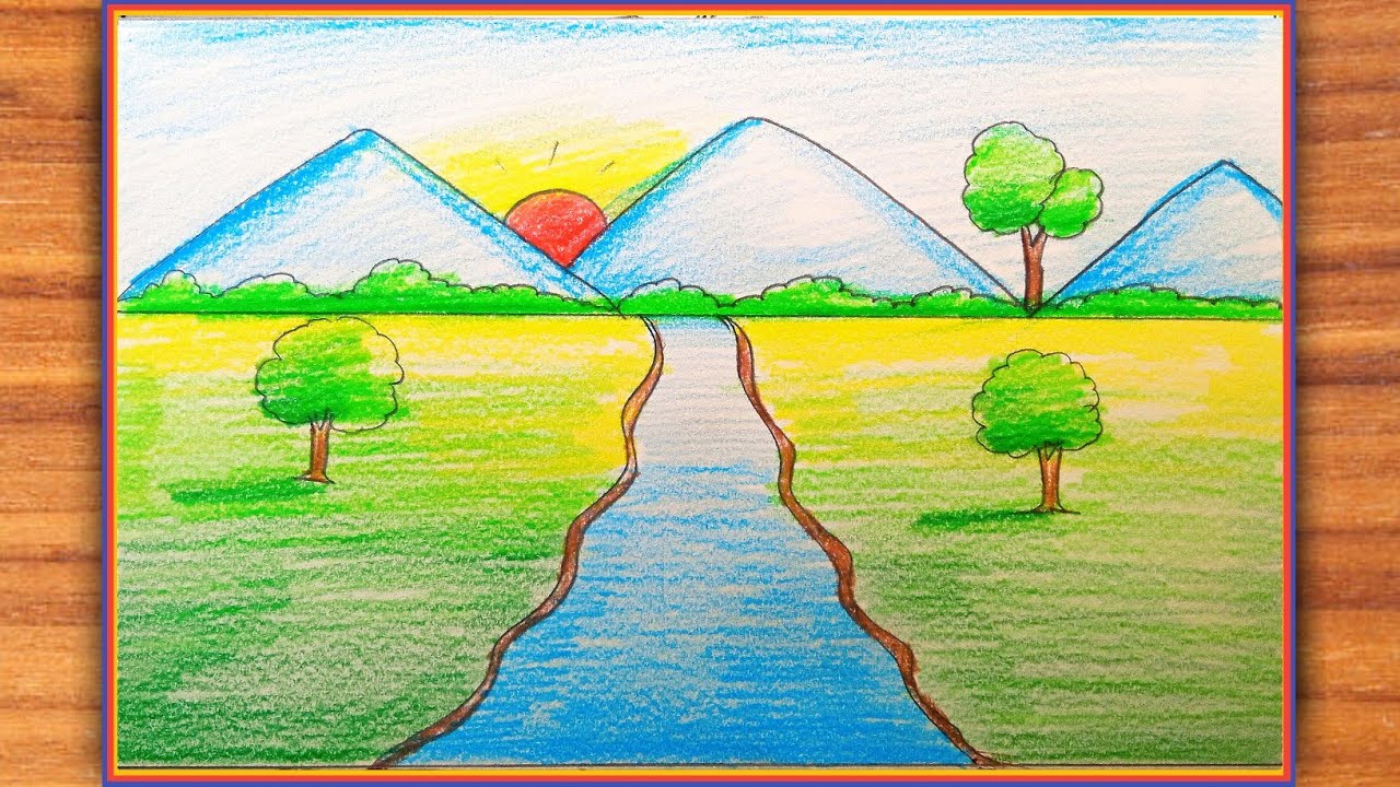 How to draw a beautiful landscape very easily with color pencil ️ - YouTube