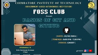 Basics of Git and GitHub | Vignaraj D | FOSS CIT