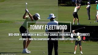 Tommy Fleetwood Golf Swing Mid-Iron (DTL & FO views) Wentworth Golf Club (Surrey), September 2021.