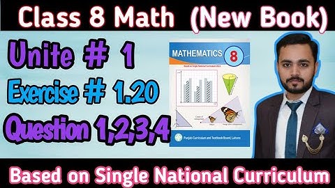 Class 8th Math New book Exercise 1.20 question 1,2,3,4 |8th Math New book 2023-24 |8 class math#8th