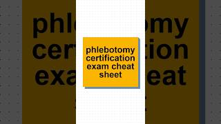 Phlebotomy Certification Exam Cheat Sheet (Pass on Your 1st Try!) #orderofdraw #phlebotomist