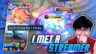 I MET A STREAMER IN RANK GAME! TAKE A LOOK OF HIS REACTION! | FANNY GAMEPLAY | MLBB