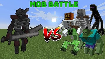 Mutant Wither Skeleton vs Mutant Creatures Mod! Minecraft Mob Battles!