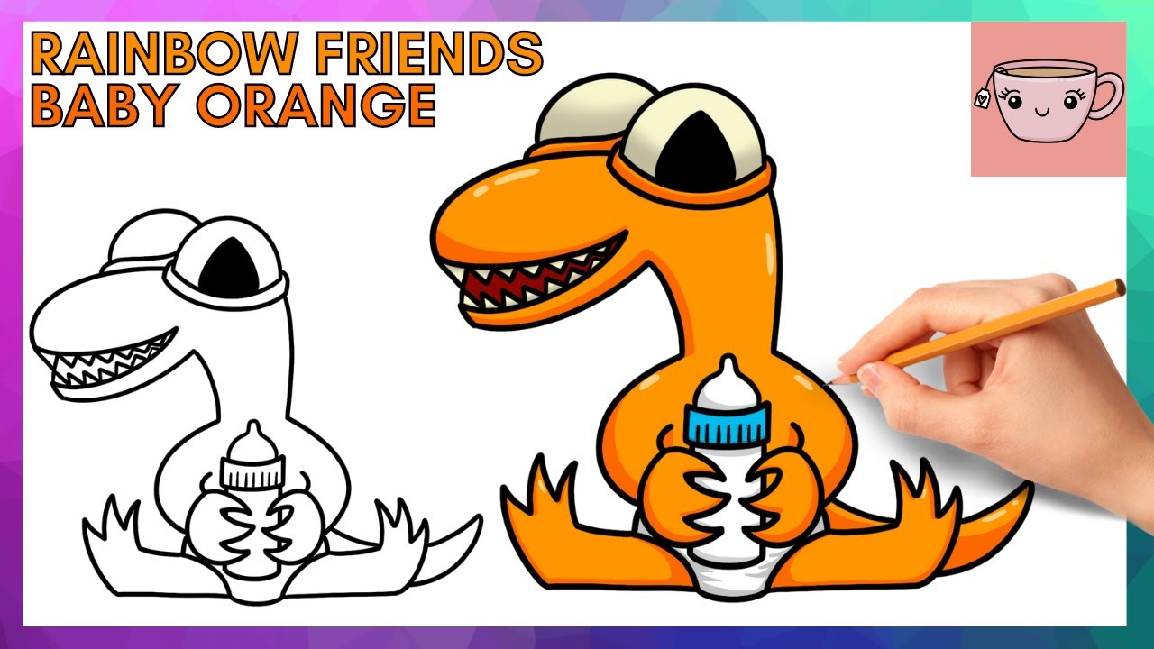 How to Draw Orange from Roblox Rainbow Friends (Roblox) Step by