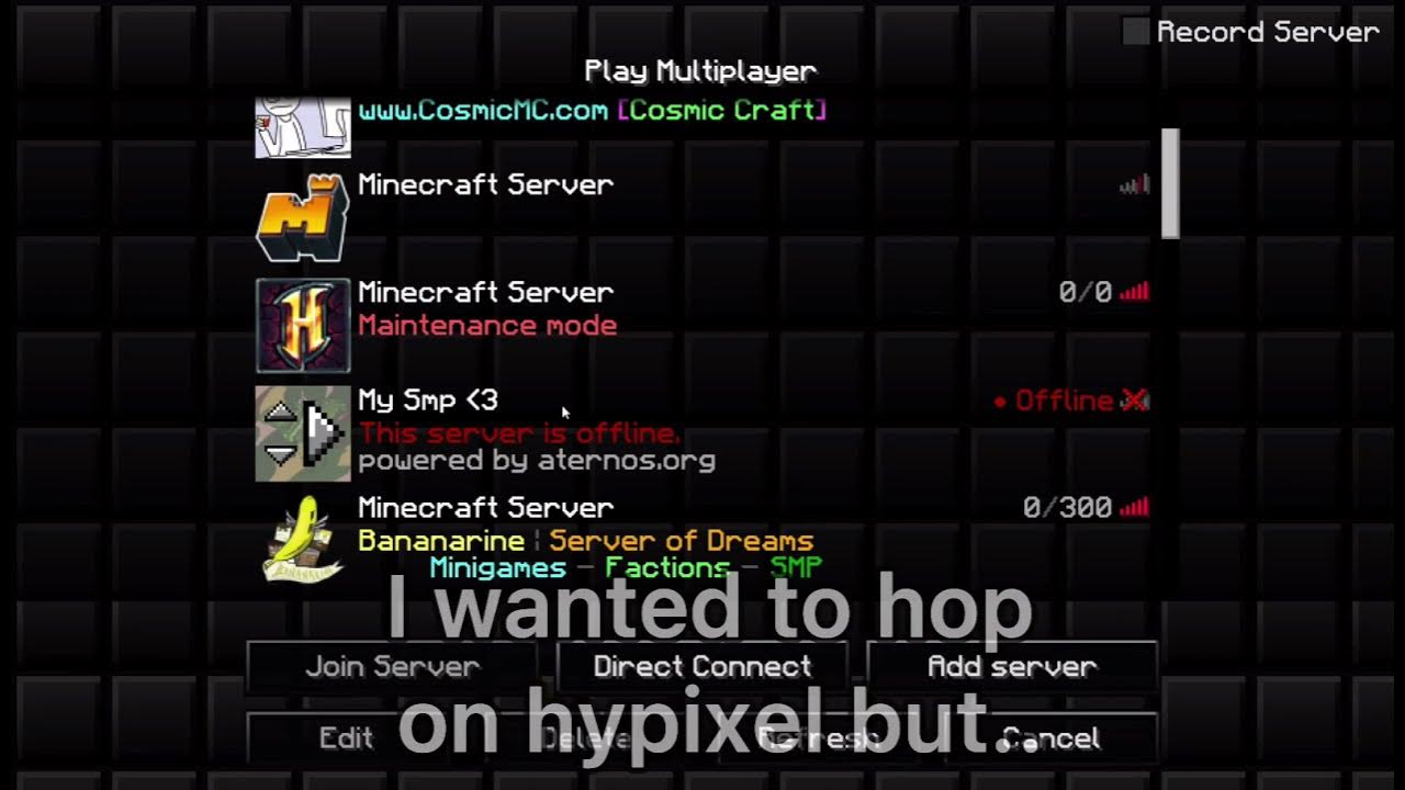 Hypixel was not working (( YouTube