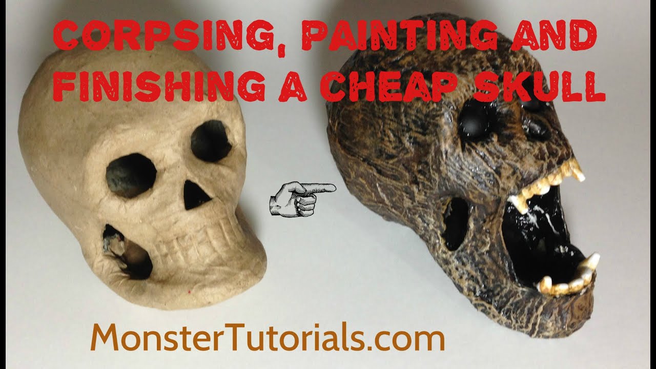 www.monstertutorials.com - Corpsing, Painting and Finishing a skull Part 2