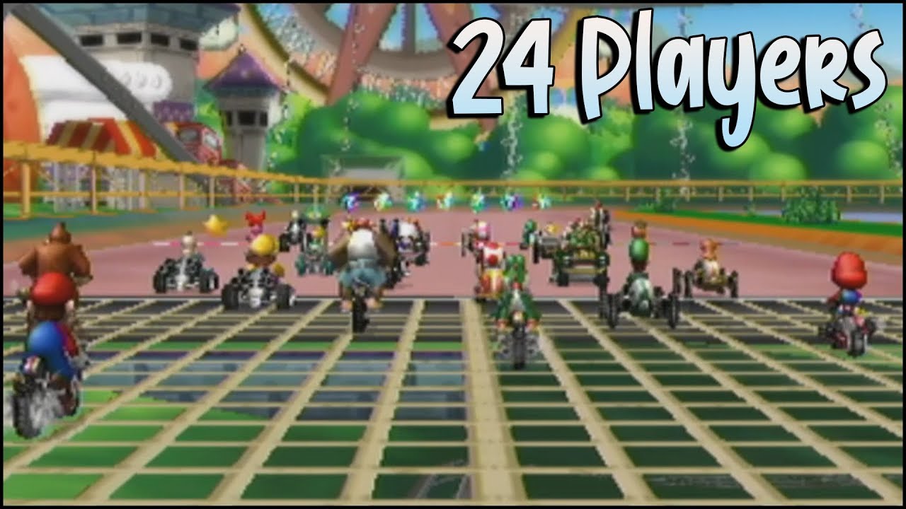 24 Player Item Rain Race on Baby Park in Mario Kart Wii