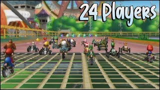 24 Player Item Rain Race on Baby Park in Mario Kart Wii