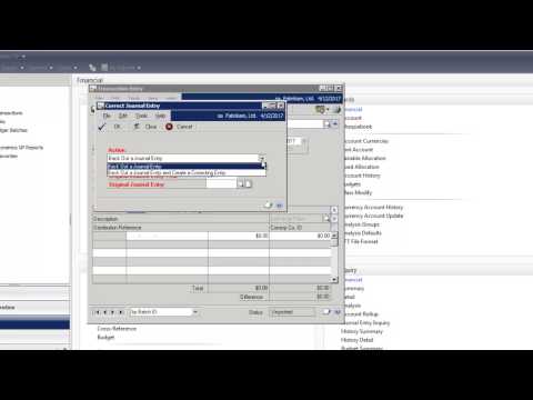 Microsoft Dynamics GP - How to Back out a Journal Entry