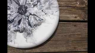 Bloom Flower Blowout on 12 inch Convexo /Pour/Acrylic Pouring / Fluid Art (100)