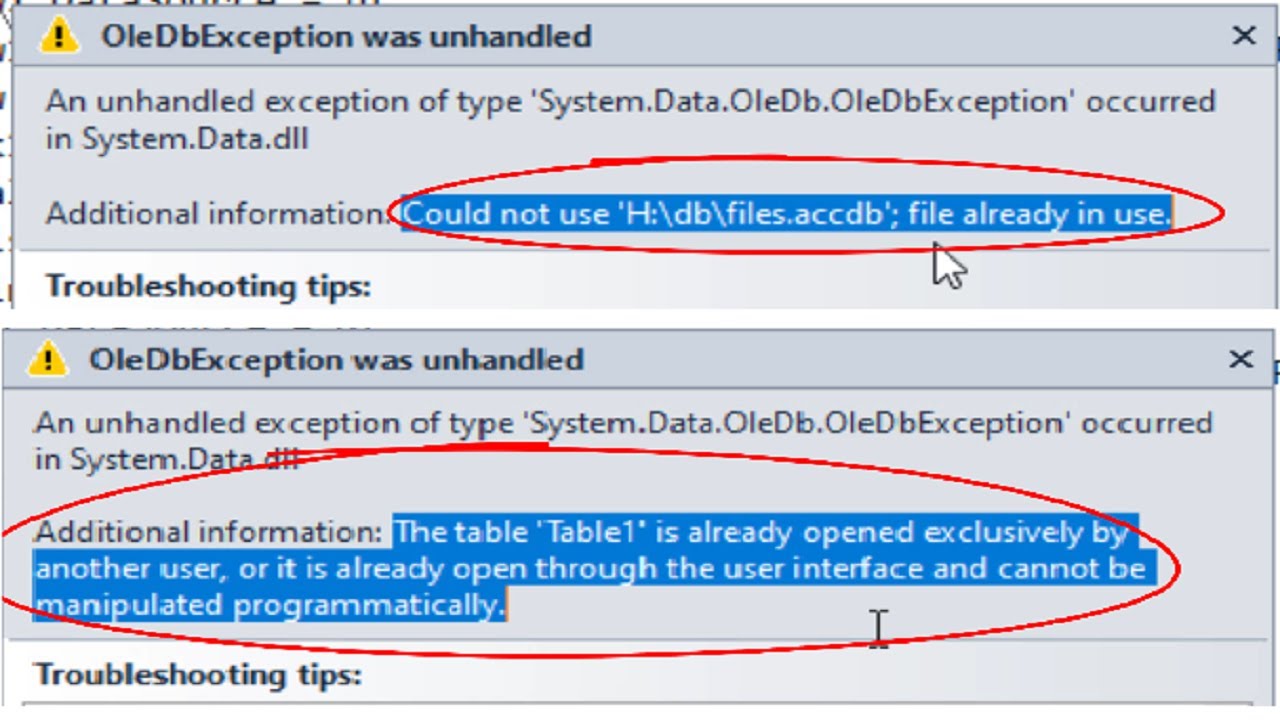 Solve 2 errors when connect VB.net with Microsoft access database - YouTube