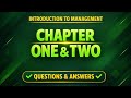 Introduction to management chapter one and two questions and answers 