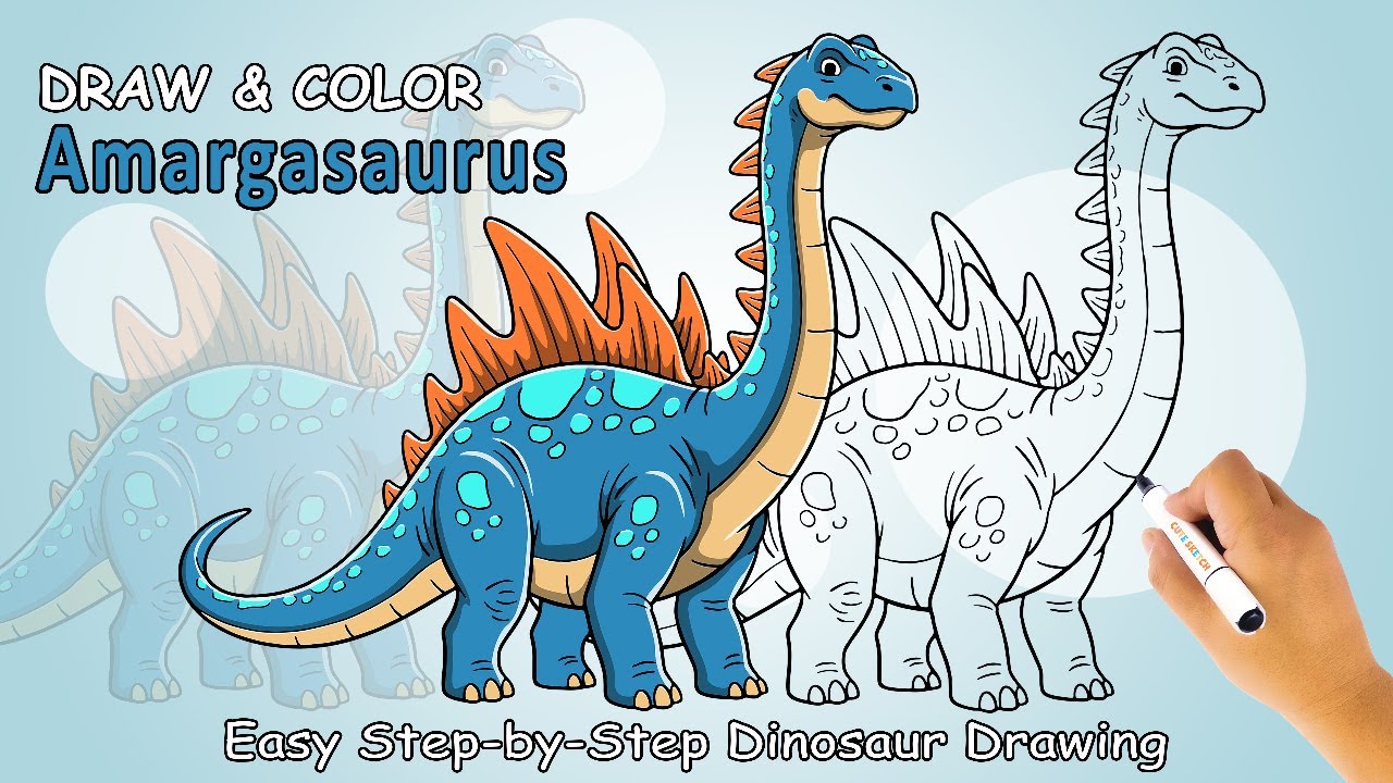 Draw & Color Prehistoric Animals | Amargasaurus