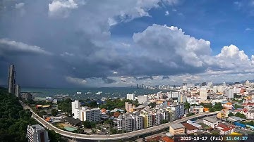 Relaxing Landscape Livecam (Beach, Sky, and City) with lofi BGM (2025-10-17) @ Pattaya
