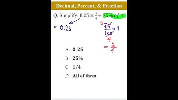 Decimal, Percent, & Fraction - Simplification #shorts #maths #fraction #decimal #percentage