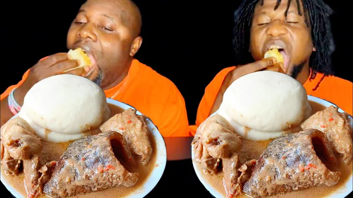 ASMR PEANUT BUTTER SOUP AND POUNDED YAM FUFU WITH GOAT MEAT AFRICAN FOOD MUKBANG CHALLENGE