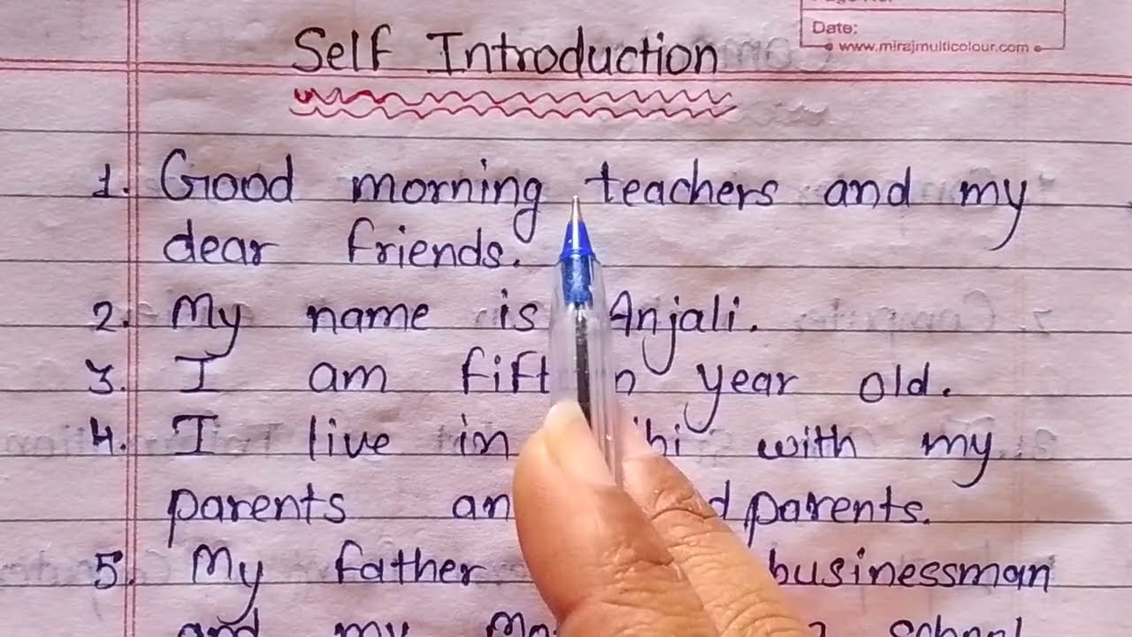 Self introduction for kids in English || 10 lines on self introduction for kids || self introduction