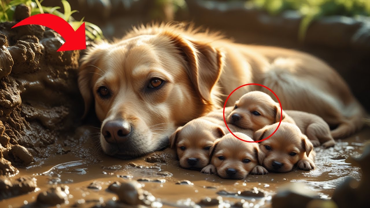 A Chained Mother Dog Gave Birth in a Mud Pit What We Discovered Was ...