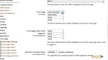 Moodle Course Development Tutorial: Setting Up the Front Page | packtpub.com