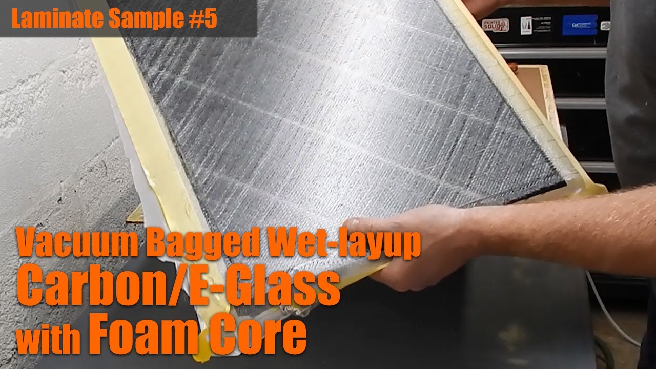 Laminate Sample #5: Vacuum Bagged Wet-layup Carbon/E-Glass with Foam Core