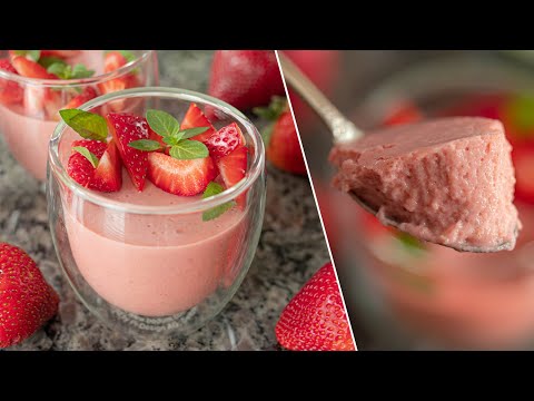 Fresh STRAWBERRY MOUSSE  how to make delicious dessert with strawberries  easy dessert recipe
