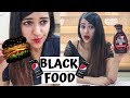 I Only ate BLACK FOOD for 24 hours! 🖤 DIFFICULT 🖤